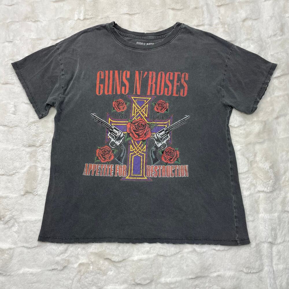 🔥Guns N’ Roses Appetite For Destruction Band Shirt Distressed Trashed Fades M